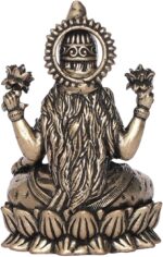 Brass Designer Lakshmi ji Sitting on Kamal for Good Luck Vastu Fengshui Showpiec... - Image 6