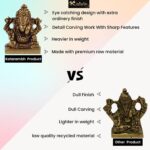 Brass Designer Lakshmi ji Sitting on Kamal for Good Luck Vastu Fengshui Showpiec... - Image 8
