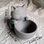 3D Printed Small Plastic Flower Pot, Cute Cat-Shaped Plant Pot, with Drainage Ho... - Image 4