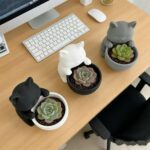 3D Printed Small Plastic Flower Pot, Cute Cat-Shaped Plant Pot, with Drainage Ho... - Image 6