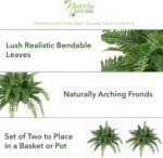Nearly Natural 40in Hanging Artificial Fern Plant, Set of 2 - Realistic Silk Pla... - Image 4