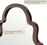 40"x24" Walnut Arched Mirror, Solid Wood Frame for Vanity, Mid Century Modern De... - Image 3