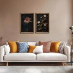 2Pcs Framed Vintage Wall Art Prints, Retro Moody Floral Botanical Canvas Paintin... - Image 3