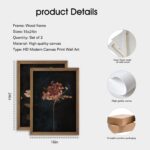 2Pcs Framed Vintage Wall Art Prints, Retro Moody Floral Botanical Canvas Paintin... - Image 8