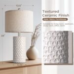 PARTPHONER 23" Modern Ceramic Table Lamp Set of 2, Table Lamps for Living Room, ... - Image 4