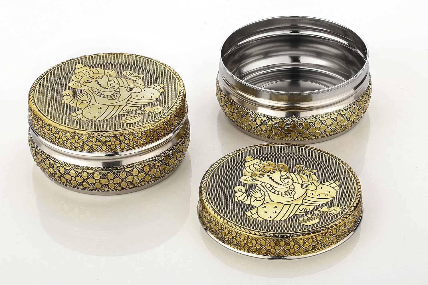 NAVRANG Stainless Steel Container Box Decorative Storage Box Return Gifts Laddu ... - Image 5