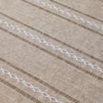 ZeeMart Hemstitched Embroidery Striped Boho Tablecloth 60 Inch Round Natural, He... - Image 6