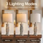 BOBOMOMO 27.25” Rustic Farmhouse Table Lamps Set of 2 – Vintage Bedside Lamps wi... - Image 4