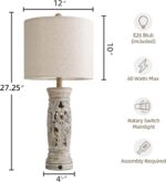 BOBOMOMO 27.25” Rustic Farmhouse Table Lamps Set of 2 – Vintage Bedside Lamps wi... - Image 6