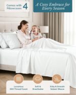 Casa Platino Queen Sheet Set, 6 Piece 100% Cotton Bed Sheet Set with 500 Thread ... - Image 3