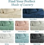 Casa Platino Queen Sheet Set, 6 Piece 100% Cotton Bed Sheet Set with 500 Thread ... - Image 8