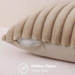 decorUhome Cozy Faux Fur Throw Pillow Covers 18x18 Set of 2 Decorative Soft Plus... - Image 4