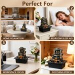 GOSSI Home Décor Waterfall Meditation Fountain Indoor Tabletop Many Natural Rive... - Image 5
