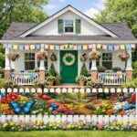BlissYard Spring Garden Banner 118x20 Inches Butterfly Flower Garden Cabin Banne... - Image 3