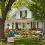 BlissYard Spring Garden Banner 118x20 Inches Butterfly Flower Garden Cabin Banne... - Image 7