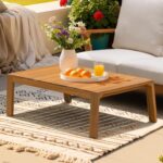 Idzo Jasper Solid Acacia Wood Loveseat Patio Set with Beige Cushions & Coffee Ta... - Image 5