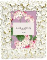 Laura Ashley 2x3 White & Gold Flower Textured Hand-Crafted Resin Picture Frame w... - Image 3