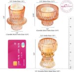 Kate Aspen Glass Taper Candle Holder Set of 6 - Rose Gold Ribbed Vintage Candles... - Image 8