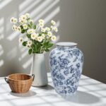 Blue and White Chinoiserie vase - Vintage Ceramic vase with Antique Design, Perf... - Image 3