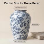Blue and White Chinoiserie vase - Vintage Ceramic vase with Antique Design, Perf... - Image 4
