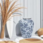 Blue and White Chinoiserie vase - Vintage Ceramic vase with Antique Design, Perf... - Image 6