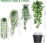 Sggvecsy Fake Hanging Plants 4 Pack Artificial Hanging Eucalyptus Plants Fake Po... - Image 7