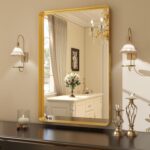 Easly 36 x 24 Inch Gold Bathroom Mirror for Wall,Aluminum Alloy Frame Rectangula... - Image 3