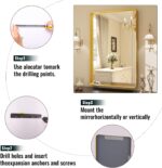 Easly 36 x 24 Inch Gold Bathroom Mirror for Wall,Aluminum Alloy Frame Rectangula... - Image 7