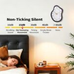 14 x 10 Inch Mid Century Retro Irregular Shape Wall Clock, Silent Non-Ticking Ba... - Image 4
