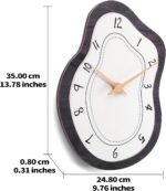 14 x 10 Inch Mid Century Retro Irregular Shape Wall Clock, Silent Non-Ticking Ba... - Image 8