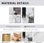 Framed Modern Abstract Wall Art Set of 2, Black White Neutral Minimalist Canvas ... - Image 6