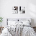 Framed Modern Abstract Wall Art Set of 2, Black White Neutral Minimalist Canvas ... - Image 8