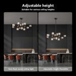 Black Crsytal Chandelier,Sputnik Chandeliers with 12-Lights,Modern Adjustable He... - Image 8