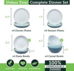 Grow Forward 16-piece Premium Wheat Straw Dinnerware Sets for 4 - Unbreakable Di... - Image 4