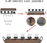 Westcharm Large 27.5 inch 5-Pillar Glass Candle Holder Set Centerpiece with Rust... - Image 6