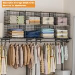 Extra-Long Closet Organizers and Storage with Top Board, 3 Pack Stackable Closet... - Image 4