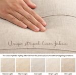 Decorative Linen Throw Pillow Covers 18x18 Set of 2 Solid handcrafted Striped Cu... - Image 4