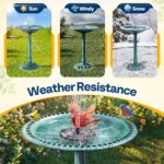 VIVOHOME Bird Bath with Solar Fountain for Outside, Polyresin Pedestal Bird Bath... - Image 4