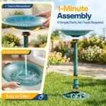 VIVOHOME Bird Bath with Solar Fountain for Outside, Polyresin Pedestal Bird Bath... - Image 6