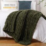 BATTILO HOME Olive Green Faux Fur Throw Blanket for Bed, Double Side Reversible ... - Image 5