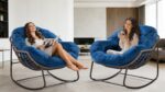 Oversized Papasan Rocking Chair - Outdoor Luxury Comfy Patio Chair Indoor Egg Ro... - Image 7