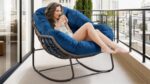 Oversized Papasan Rocking Chair - Outdoor Luxury Comfy Patio Chair Indoor Egg Ro... - Image 9