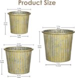 Gold Metal Rustic Flower Pots - 3 PCS Galvanized Planters Rustproof Durable Meta... - Image 6