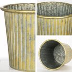 Gold Metal Rustic Flower Pots - 3 PCS Galvanized Planters Rustproof Durable Meta... - Image 7