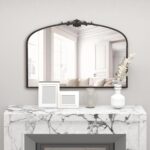 Besdomus Antique Arched Large Mirror: 48"x33" French Oversize Black Arch Antique... - Image 5