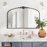 Besdomus Antique Arched Large Mirror: 48"x33" French Oversize Black Arch Antique... - Image 6