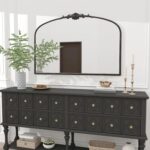 Besdomus Antique Arched Large Mirror: 48"x33" French Oversize Black Arch Antique... - Image 7