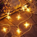 Star Plug in String Lights, 16ft 50 LED Plug in Star Warm White Fairy Lights for... - Image 4