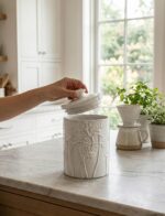 Ceramic Swaying Flowers Kitchen Canister Airtight Coffee Canister For Ground Cof... - Image 4