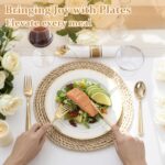 WDF Partyware 350Piece Gold Dinnerware Set for 50 Guests - Gold Plastic Plates w... - Image 4